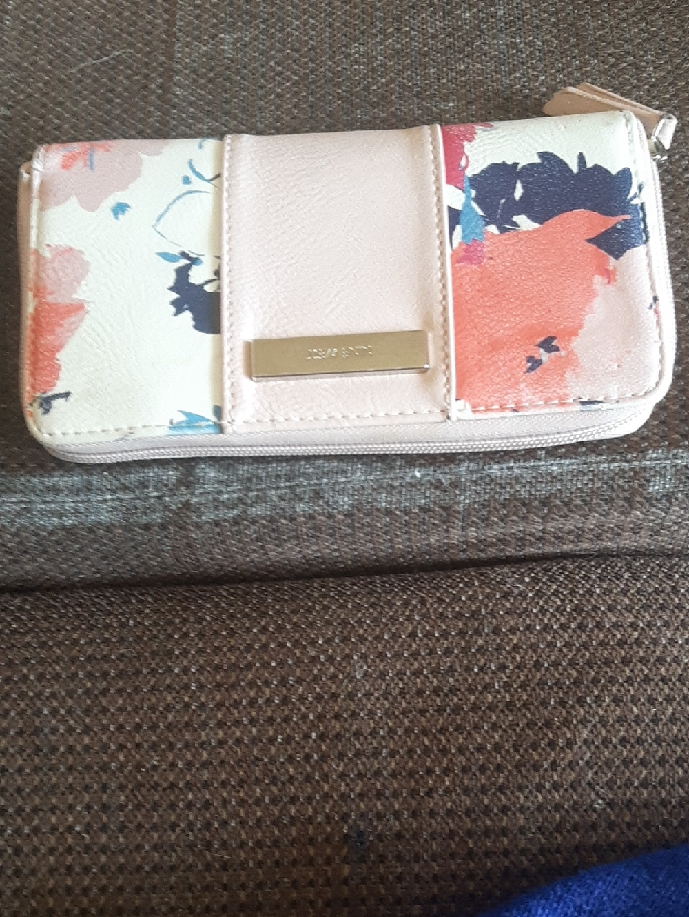 Nine West Floral Zip-Around Wallet - Light Pink, Coral, Navy